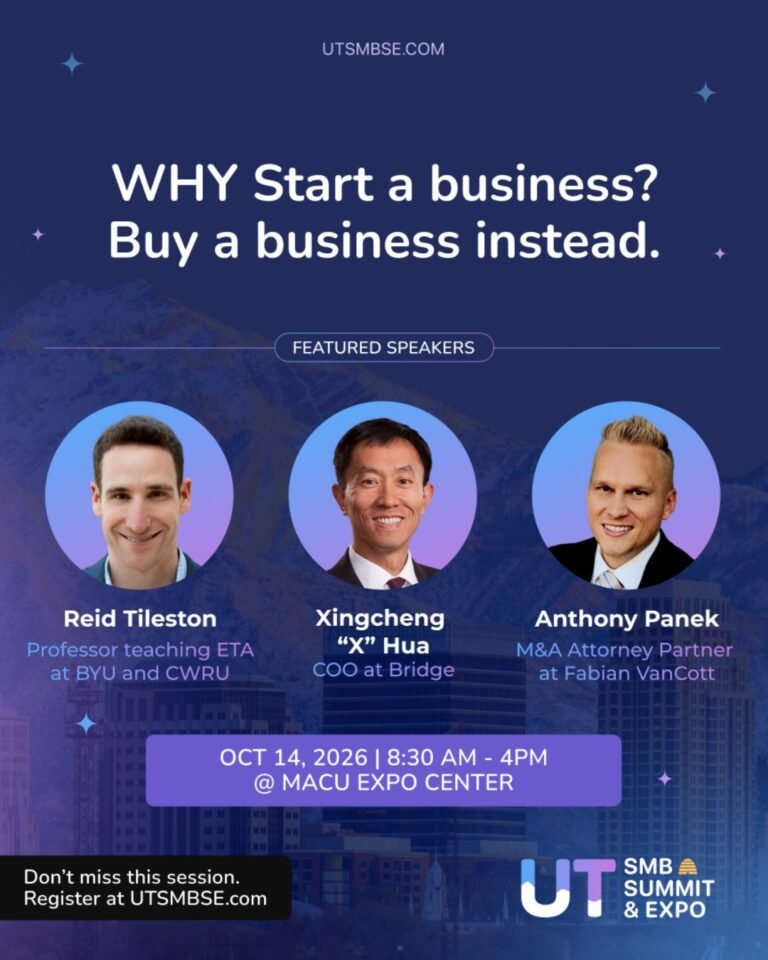 WHY Start a Business? Buy a Business Instead. session poster