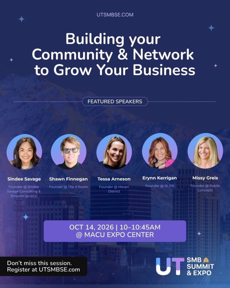 Building Your Community and Network to Grow Your Business session poster